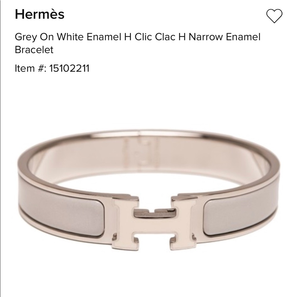 Grey On White Enamel H Clic Clac H PM TAKING OFFER